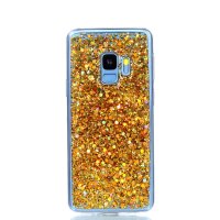 Samsung Galaxy S9 Cover Schutzhülle TPU Silikon Glitter Effekt Gold