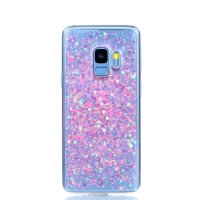 Samsung Galaxy S9 Cover Schutzhülle TPU Silikon Glitter Effekt Pink