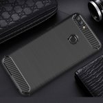 Huawei P Smart Cover Schutzhülle TPU Silikon Textur/Carbon Design Schwarz