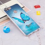 Huawei P Smart Cover Schutzhülle TPU Silikon leuchtenden Schmetterling Motiv