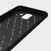 Samsung Galaxy A6 (2018) Schutzhülle TPU Silikon Textur/Carbon Design Schwarz