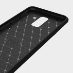 Samsung Galaxy A6+ (2018) Cover Schutzhülle TPU Silikon Textur/Carbon Design Rot