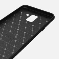 Samsung Galaxy J6 (2018) Schutzhülle TPU Silikon Textur/Carbon Design Schwarz