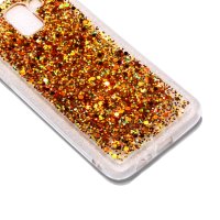 Samsung Galaxy J6 (2018) Cover Schutzhülle TPU Silikon Glitter Effekt Gold