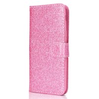 Samsung Galaxy J6 (2018) Case Handytasche Ledertasche Glitter Style Pink