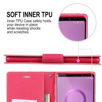 Samsung Galaxy Note9 Textur Handytasche Ledertasche Standfunktion Pink