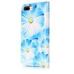 iPhone 8 Plus & iPhone 7 Plus Handytasche Ledertasche Kartenslot Orchideen Motiv