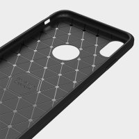 iPhone XS Max Cover Schutzhülle TPU Silikon Textur/Carbon Design Schwarz