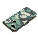 Huawei P Smart Handytasche Ledertasche Standfunktion Camouflage Motiv