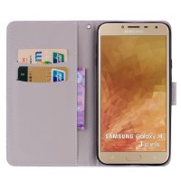 Samsung Galaxy J4 (2018) Case Handytasche Ledertasche Standfunktion Eulen Motiv