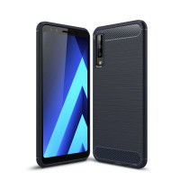 Samsung Galaxy A7 (2018) Schutzhülle TPU Silikon Textur/Carbon Design Blau