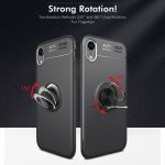 iPhone XR Cover Schutzhülle TPU Silikon Metall Haltering Standfunktion Blau