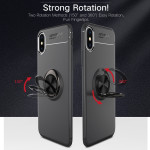 iPhone XS Max Cover Schutzhülle TPU Silikon Metall Haltering Standfunktion Blau