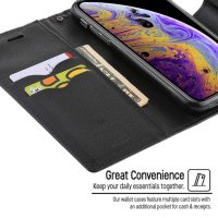 iPhone XS Max Case Handytasche Ledertasche Kartenslot Standfunktion Schwarz