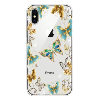 iPhone X/XS Cover Schutzhülle TPU Silikon Schmetterling Motiv