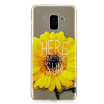 Samsung Galaxy A8+ (2018) Cover Schutzhülle TPU Silikon Klar Sonnenblumen Motiv