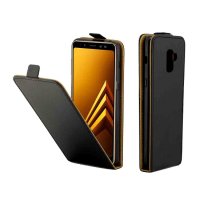 Samsung Galaxy A8 (2018) Case Handytasche Flip Ledertasche Kartenslot Schwarz