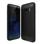 Samsung Galaxy S8+ Cover Schutzhülle TPU Silikon Textur/Carbon Design Schwarz