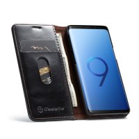 Samsung Galaxy S9+ Handytasche Ledertasche Kartenslot Standfunktion Schwarz