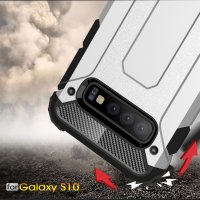 Samsung Galaxy S10 Schutzhülle TPU Silikon/PC Carbon Design Schwarz