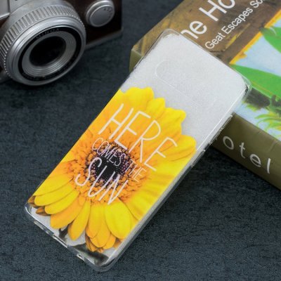 Samsung Galaxy S10 Cover Schutzhülle TPU Silikon Klar Sonnenblumen Motiv