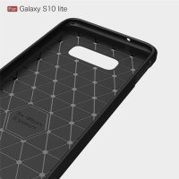 Samsung Galaxy S10e Schutzhülle TPU Silikon Textur/Carbon Design Schwarz