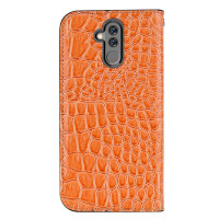 Huawei Mate 20 Lite Handytasche Ledertasche Standfunktion Kroko Style Orange