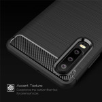 Huawei P30 Cover Schutzhülle TPU Silikon Textur/Carbon Design Schwarz