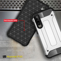 Huawei P30 Cover Schutzhülle TPU Silikon/PC Kombi Carbon Design Schwarz