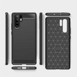 Huawei P30 Pro Cover Schutzhülle TPU Silikon Textur/Carbon Design Schwarz
