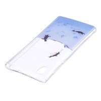 Sony Xperia L1 Cover Schutzhülle TPU Silikon Transparent Pinguin Motiv