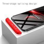 Samsung Galaxy J6+ Cover Schutzhülle drei teiliges PC Full Gehäuse Schwarz/Rot