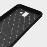 Samsung Galaxy J6+ Schutzhülle TPU Silikon Textur/Carbon Design Schwarz