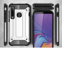 Samsung Galaxy A9 (2018) Schutzhülle TPU Silikon/PC Carbon Design Schwarz