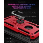 iPhone XR Cover Schutzhülle TPU/PC Kombi Metall Ring Standfunktion Schwarz