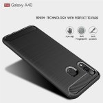 Samsung Galaxy A40 Cover Schutzhülle TPU Silikon Textur/Carbon Design Schwarz