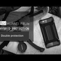Huawei P8 Lite Cover Schutzhülle TPU Silikon/PC Carbon Design Schwarz