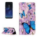 Samsung Galaxy S8+ Case Handytasche Ledertasche Fotofach Schmetterling Motiv