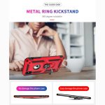 iPhone XS iPhone X Cover Schutzhülle TPU/PC Kombi Metall Ring Standfunktion Rot