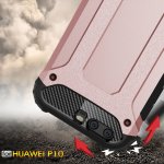 Huawei P10 Cover Schutzhülle TPU Silikon/PC Carbon Design Rose/Gold