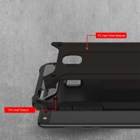 Huawei P10 Lite Cover Schutzhülle TPU Silikon/PC Carbon Design Schwarz