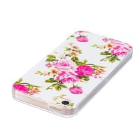 iPhone 5SE 5S 5 Cover Schutzhülle TPU Silikon leuchtenden Blumen Motiv