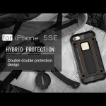 Schutzhülle für iPhone SE 5S 5 Cover TPU Silikon/PC Carbon Design Schwarz