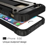 Schutzhülle für iPhone SE 5S 5 Cover TPU Silikon/PC Carbon Design Schwarz
