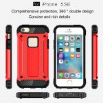 iPhone 5 SE 5S 5 Cover Schutzhülle TPU Silikon/PC Carbon Design Rot