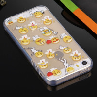 iPhone 5 SE 5S 5 Cover Schutzhülle TPU Silikon Klar Smiley Motiv