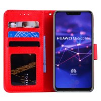 Huawei Mate 20 Lite Handytasche Ledertasche Standfunktion Fotofach Rot