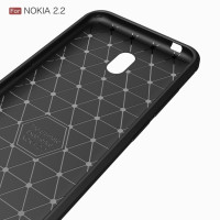 Nokia 2.2 Cover Schutzhülle TPU Silikon Textur/Carbon Design Schwarz