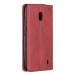 Nokia 2.2 Case Handytasche Ledertasche Fotofach Standfunktion Karo Style Rot