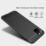 iPhone 11 Pro Cover Schutzhülle TPU Silikon Textur/Carbon Design Schwarz